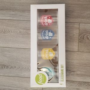 Food network 4 piece glass cup set